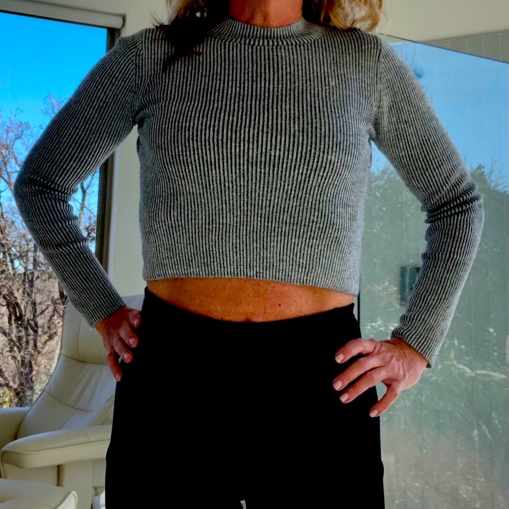 Ribbed Mock Turtleneck Top